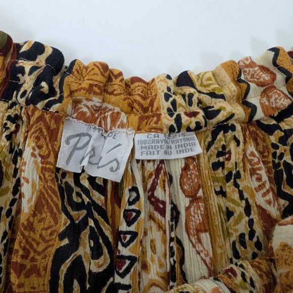 Abstract Mini Skirt Circle Indian Drawstring Mid Low High Rise Short Flowy - Picture 6 of 8